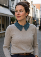 Groen dameskraagje met kant