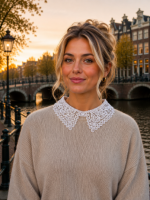 Offwhite dameskraagje met kant