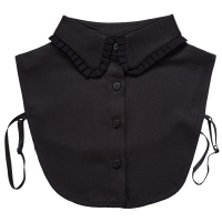 Zwart dames kraagje met ruffle kraag